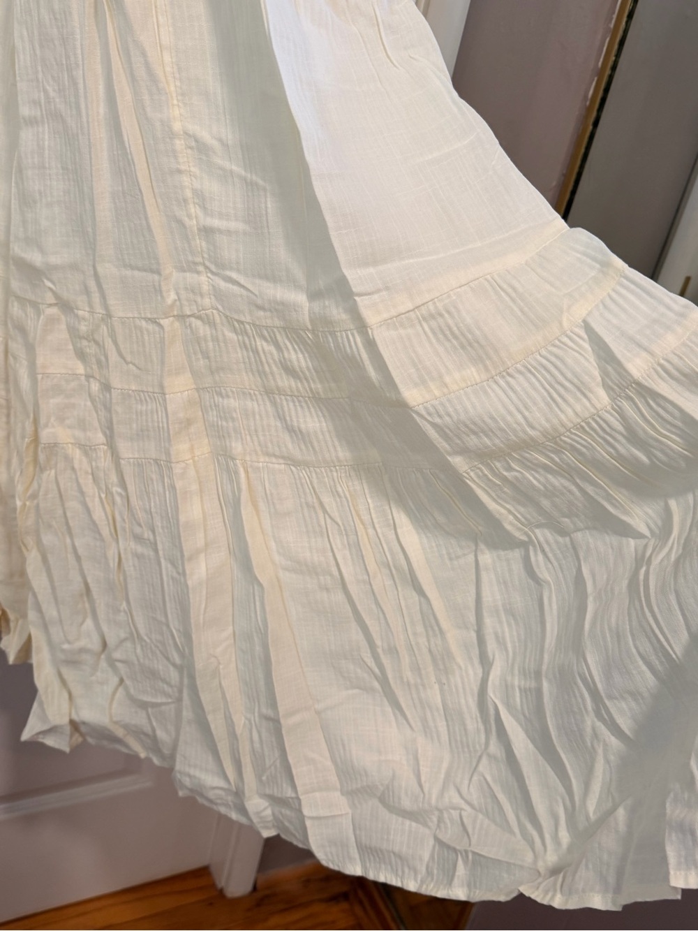 J. Crew Cream Airy gauze tiered maxi dress Cover Up Size L #314 - Picture 11 of 17